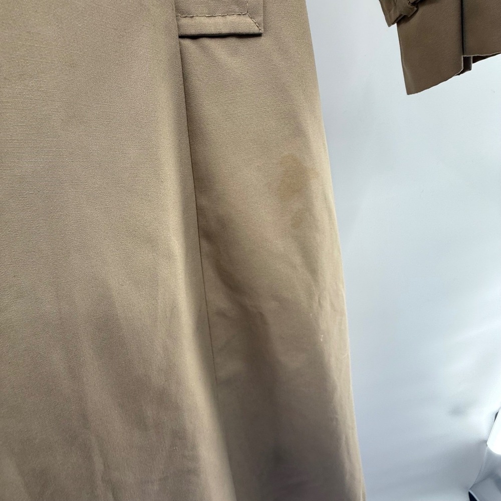 Vintage Schlampf's Elliott Bass Trench Coat Womens 8 Tan Belted Wool Lined - Picture 8 of 12
